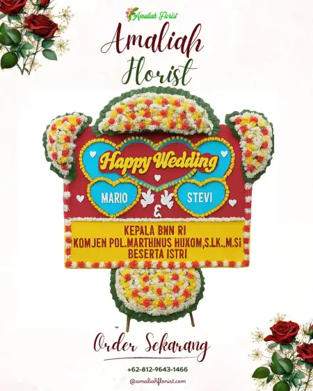 Papan Bunga Pernikahan Gerbo